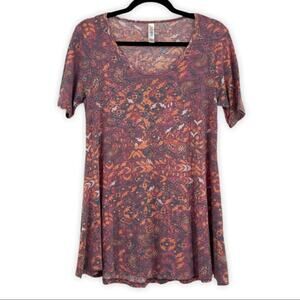 Lularoe Perfect T Womens Shirt Abstract Watercolor Red Orange XXS NEW